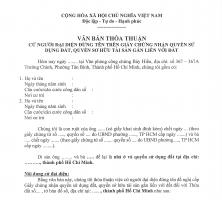 Văn bản “thoả thuận cử người đại diện đứng tên trên giấy chứng nhận”